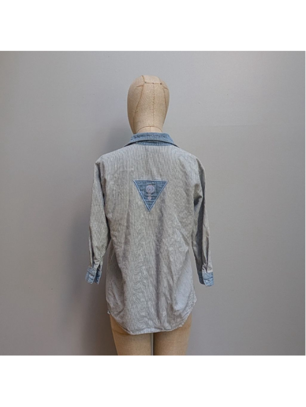 Guess Vintage Blue Striped Long Sleeve Button Up - Small - Picture 2 of 8